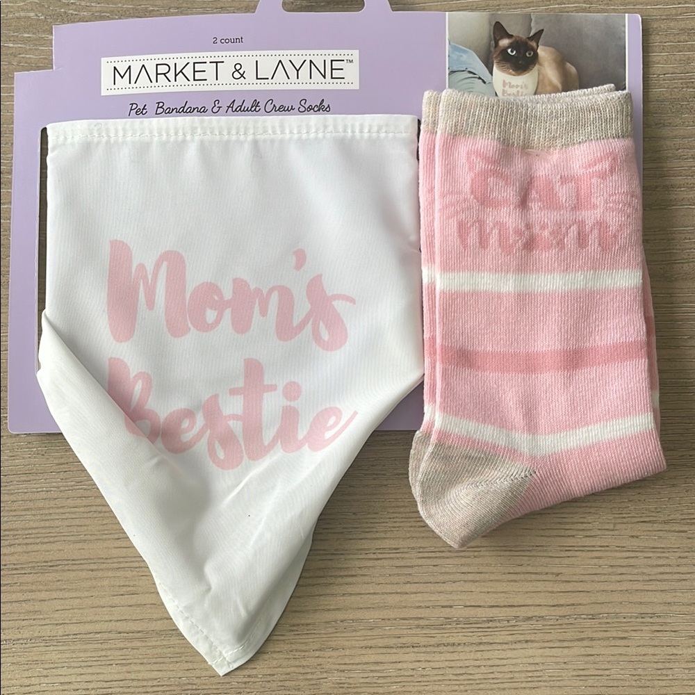 Market & Layne Pet Bandana and Socks Set (cat)